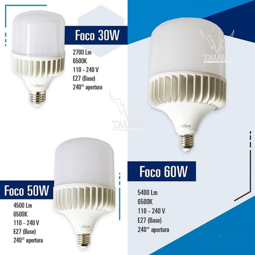 Foco Led 60w Industrial Tipo Bala Super Potente Luz Fria