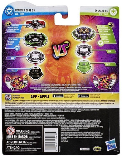 Imagen 4 de 4 de Beyblade Burst Hypersphere Monster Ogre O5 Y Engaard E5