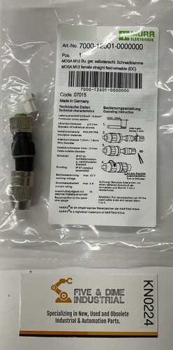 Murr 7000-12601-0000000 M12 4-pin Field Wireable Con Ccx
