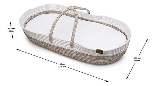 Cambiador Para Bebé 100% De Algodón. Incluye Canasta, Colchón Y Forro De Algodón Orgánico Impermeable