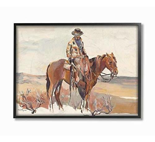 Stupell Industries Cowboy Fields And Farm Western Painting, 
