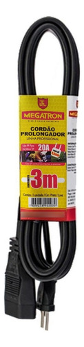 Kit 4 Prolongador 250v Pp 20a 1 Tomada 2 Pinos 3m Megatron