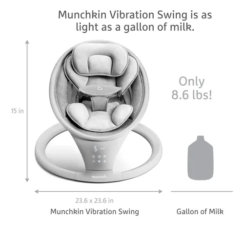 Munchkin® Cadeira De Balanço Vibratória Para Bebê, Cinza-cla