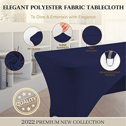 Mantel Elástico Ajustable Azul Marino Para Mesa 1.52m