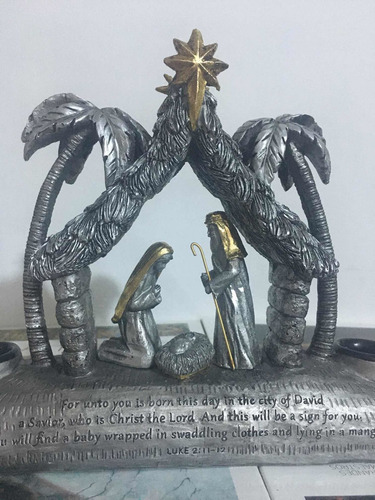 Imagen 2 de 10 de Nacimiento Pesebre Porta Vela De 33x20cm Importado Demdaco