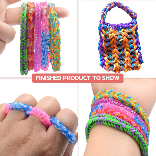 Kit Para Hacer Pulseras Elásticas Diy Craft Loom De 1500 Pie