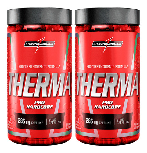 2x Termogênico Therma Pro Hardcore Integralmedica 120 Caps Sabor Sem Sabor