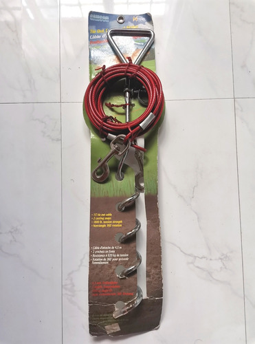 Cable De Amarre Guaya Para Perros Con Anclaje Mascotas  