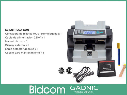 Imagen 8 de 10 de Contadora De Billetes Gadnic Profesional 1500 Billetes
