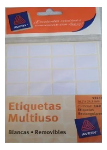 Etiqueta Avery Manual Multiuso 13153 Rectangular 16,7x24,7mm