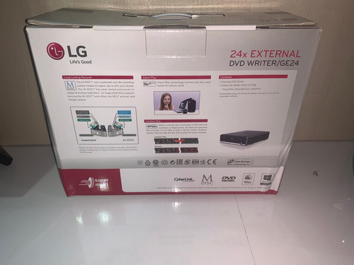 LG Quemador Lector Externo Portátil Dvd 24x (Usado)