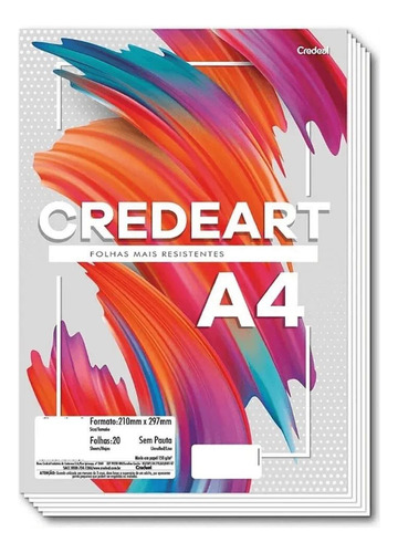 Bloco/caderno Credeart A4 150g/m² -20 Folhas Lisas Credeal