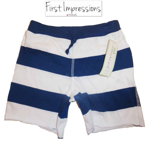 Shorts 24 Meses Nino Nina Bebe Azul Blanco Macy's 2 Anos Ve