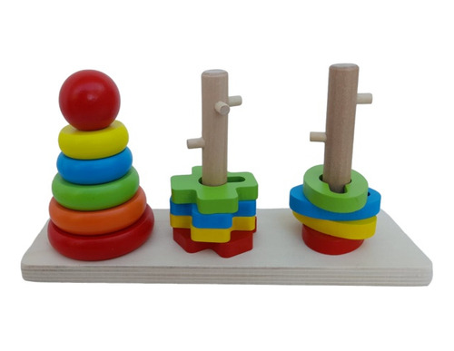 Juego De Madera Para Bebes.encastre De Figuras Geométricas. 