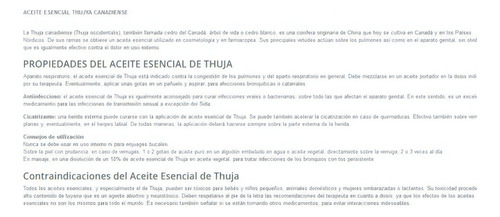 Aceite Esencial De Thuja X 11ml