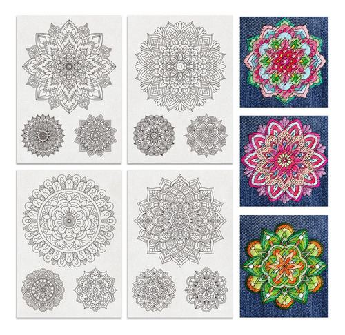 Kit De Bordado Soluble En Agua Benecreat 12 Piezas Mandala