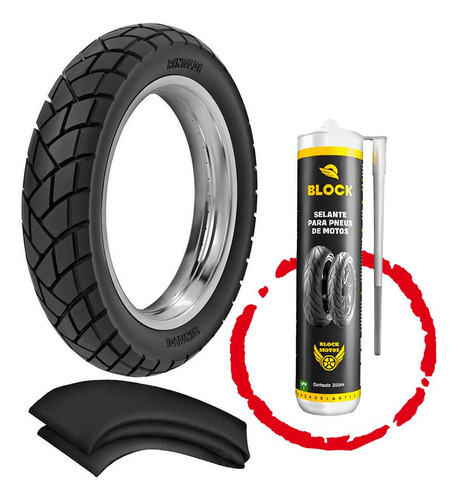 Kit Pneu Cg Titan 90/90-18 R34 Rinaldi + Camara + Selante