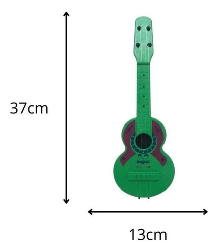 Kit 5 Instrumentos Flauta Guitarra Bumbo Brinquedo Infantil