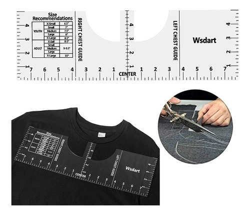 Guia Regla Camiseta Vinilo - Transparente Herramienta Para