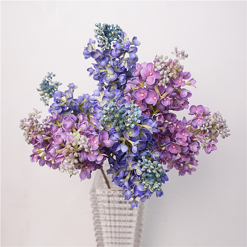 Flores Artificiales De Hortensia Lila Para Decoración De Bod