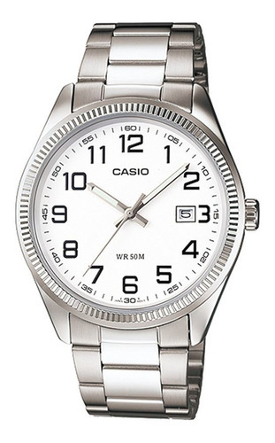 Reloj Mujer Casio Ltp-1302d-7b Joyeria Esponda Color de la malla Plateado Color del bisel Plateado Color del fondo Blanco