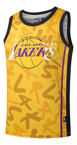 Camiseta Lakers Hombre Amarillo