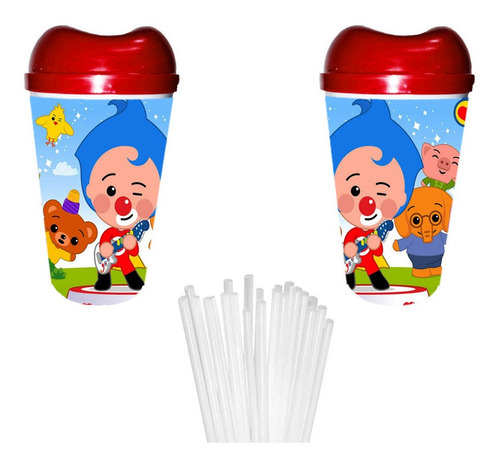 Vaso Pitillo Payaso Plim Plim Sorpresa Piñata Regalo Fiesta