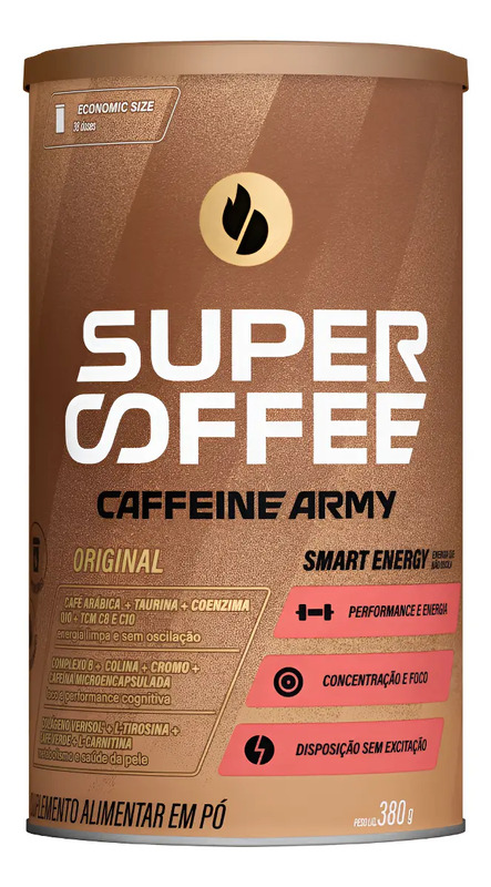 Supercoffee 380g Cafeína Taurina Coenzima Q10 Caffeine Army Supercoffee 380g Cafeína Taurina Coenzima Q10 Caffeine Army