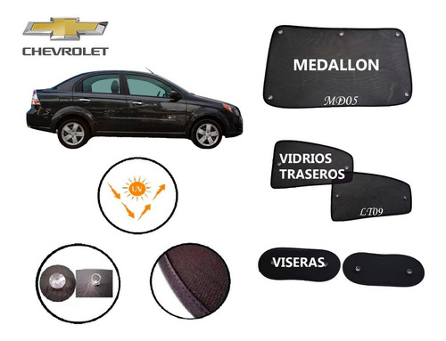 Parasol Cortinas Chevrolet Aveo 2008-2017 5 Pzas Clave: Vv13