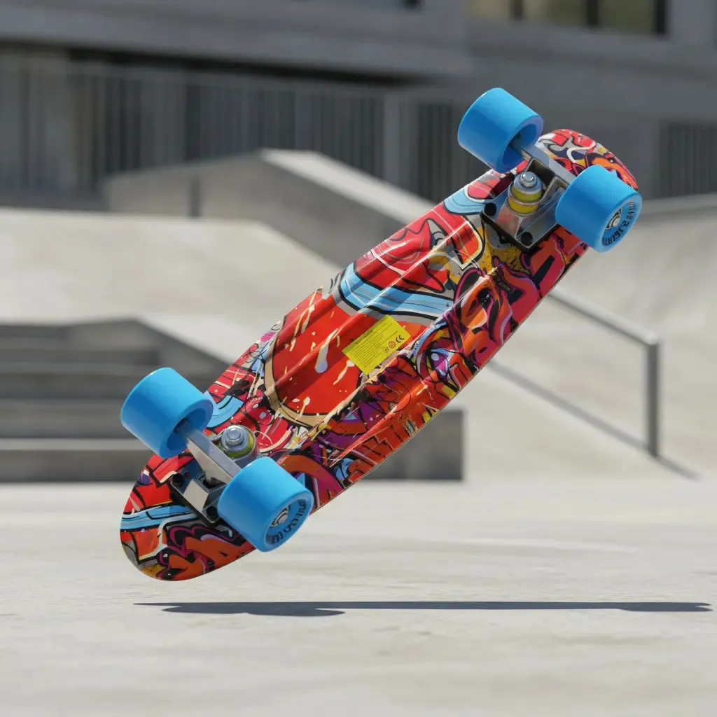 Skate Skate Skate Skate Mini Longboard em alumínio estampado azul