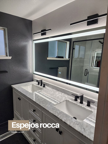 Espejo Rectangular Luz Led 100x70cm Con Touch Y Desempañador Transparente