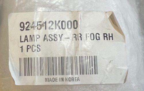 Faro Auxiliar Tras. Derecho Antiniebla Original Kia Picanto Blanco