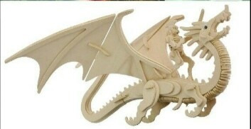 Rompecabezas De Madera 3d Caballero Con Dragon