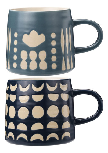 Youpeng Juego De 2 Tazas De Café, Tazas De Café Portty Con A