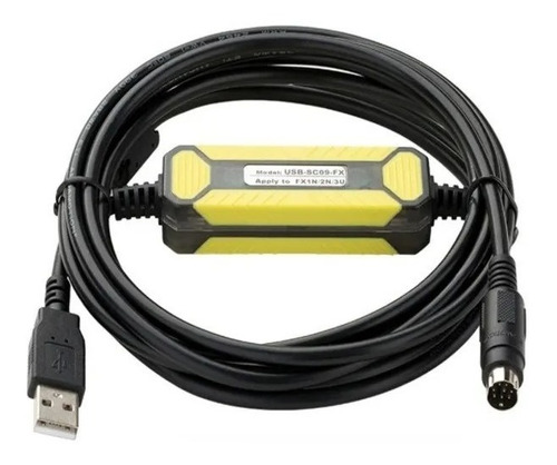 Cable De Comunicación Programación Plc Din 8 Pin Rs232 Usb