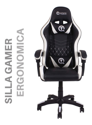 Sillas Gamer Gaming Económica Reclinable Altura Ajustable Color Blanco