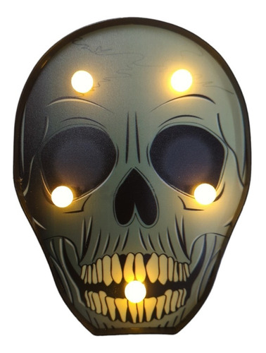 Imagen 3 de 4 de Lampara Luz Decoracion Halloween Calavera Pilas