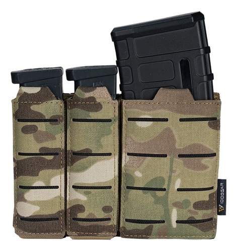 Porta Cargador Táctico Triple 9mm 556 Militar Molle Idogear Color Multicam