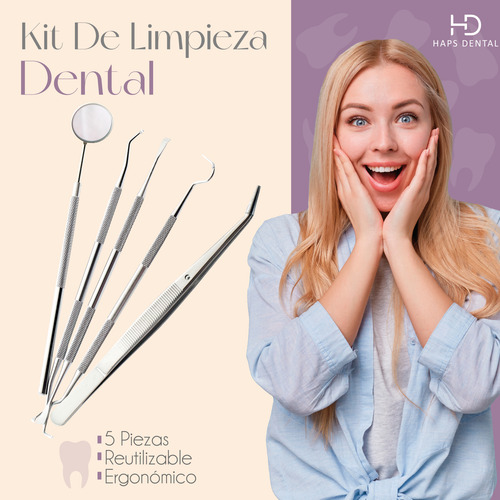 Kit De Limpieza Dental Profesional 5 En 1 Pieza