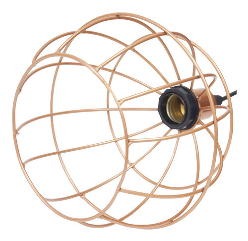 Pendente Aramado Globo Balcão Luxo Lustre Canopla Retrô Cor Cobre Rose Gold