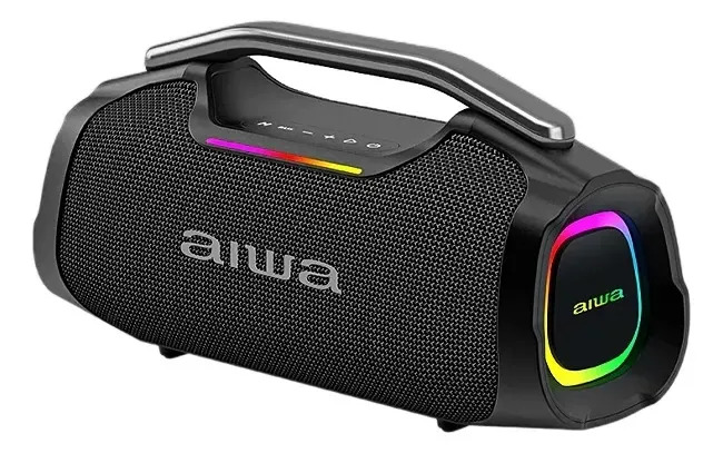 Caixa de Som Boombox Plus Aiwa AWA408 550 Watts PMPO Com Bluetooth USB TWS Auxiliar