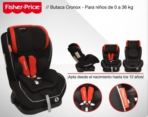 Butaca Auto Bebé Fisher Price Cronox Homologada 0-36 Kgs