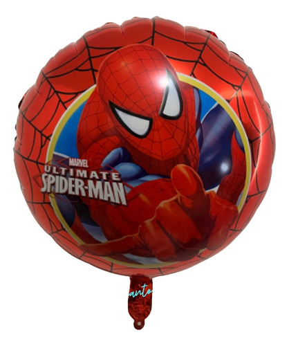 12 Globos De Spiderman Rojos Redondos Hombre Araña Fiestas