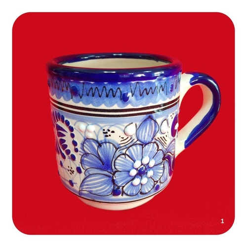 Imagen 2 de 10 de 2 Tarros De Talavera Poblana Azul Diseño Especial 450ml Tz
