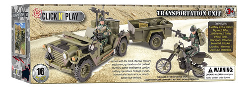 Juguete Click N Play De VehĂculo Militar Con Accesorios
