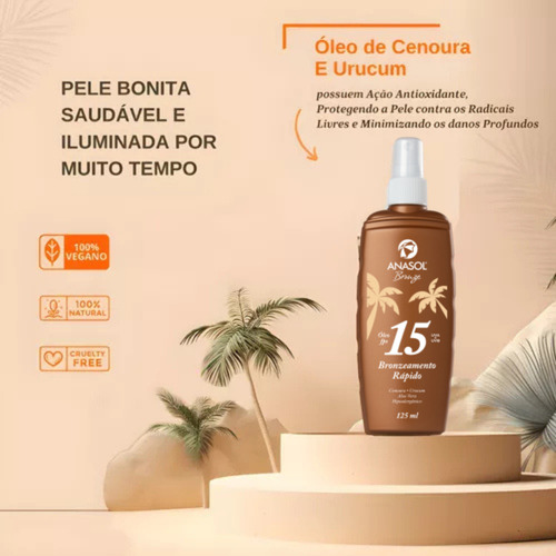 Protetor Solar Para Corpo E Rosto Bronzeador Spray Fps15 Kit