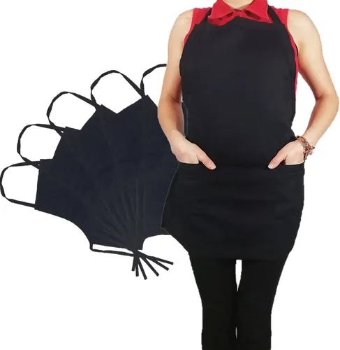 comprar 30 Mandiles Delantal Corto Con Bolsas Gabardina Algodón