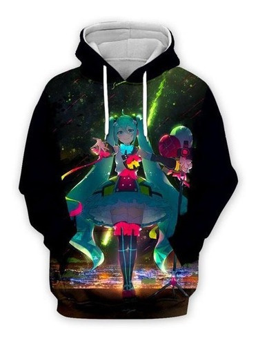 Sudaderas Con Capucha Lindo Hatsune Canto Anime Impresión 3d