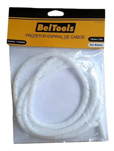 Protetor De Cabos Espiral 12mm X 2 Metros Branco Beltools