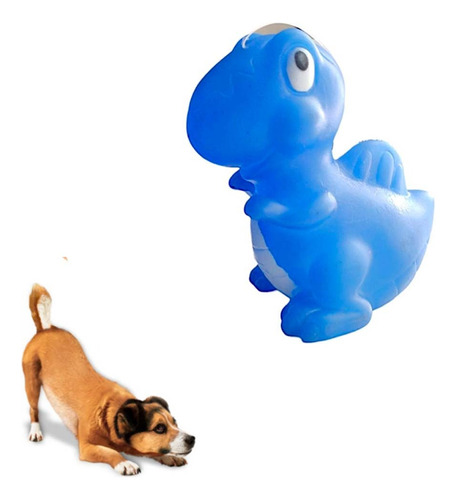 Juguete Dinosaurio Simpatico Azul Mascotas Chifle 